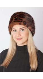 Spotted mink fur hat